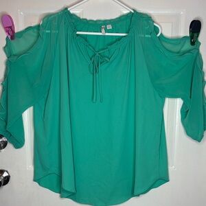Cato Jade Green Cold Shoulder Blouse